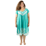 Vestido Dinu Aqua con Blanco