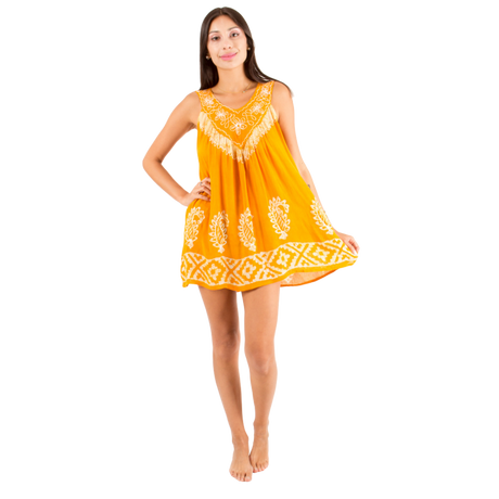 Blusa/Vestido Devu Amarillo con Blanco