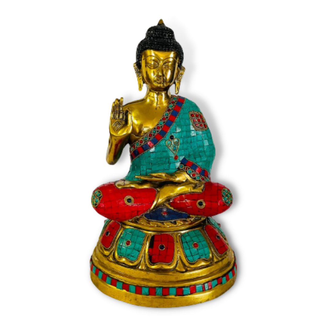 Figura de Bronce y Piedras Budda 7 Kgs