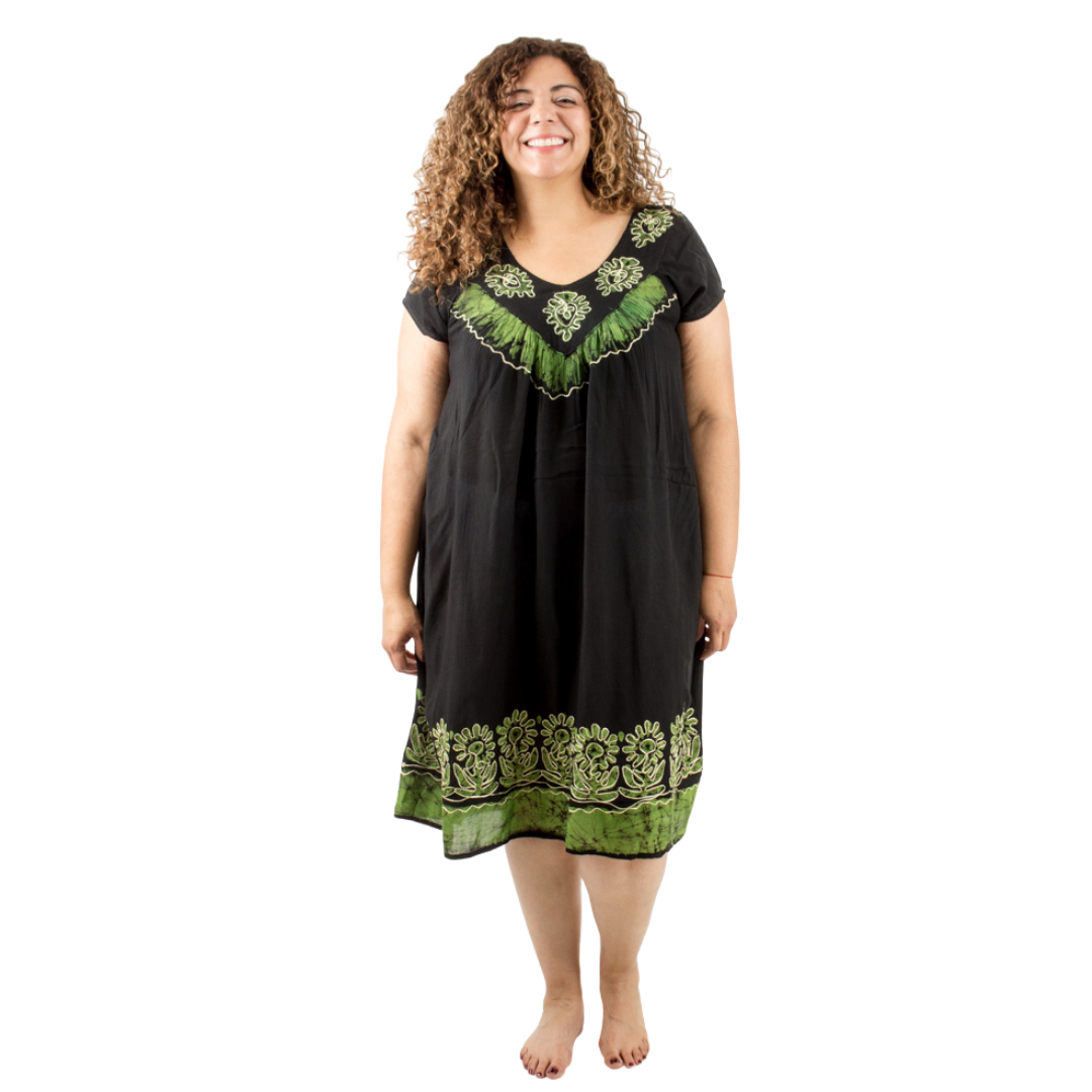 Vestido Dinu Negro con Verde