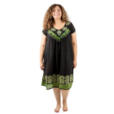 Vestido Dinu Negro con Verde