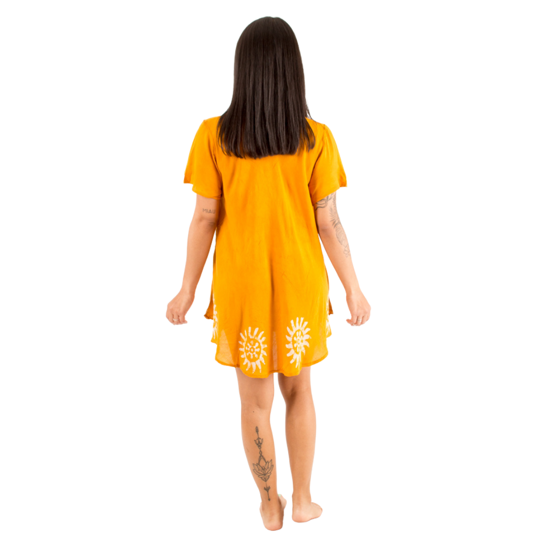 Blusa/Vestido Deepti Amarillo con Blanco