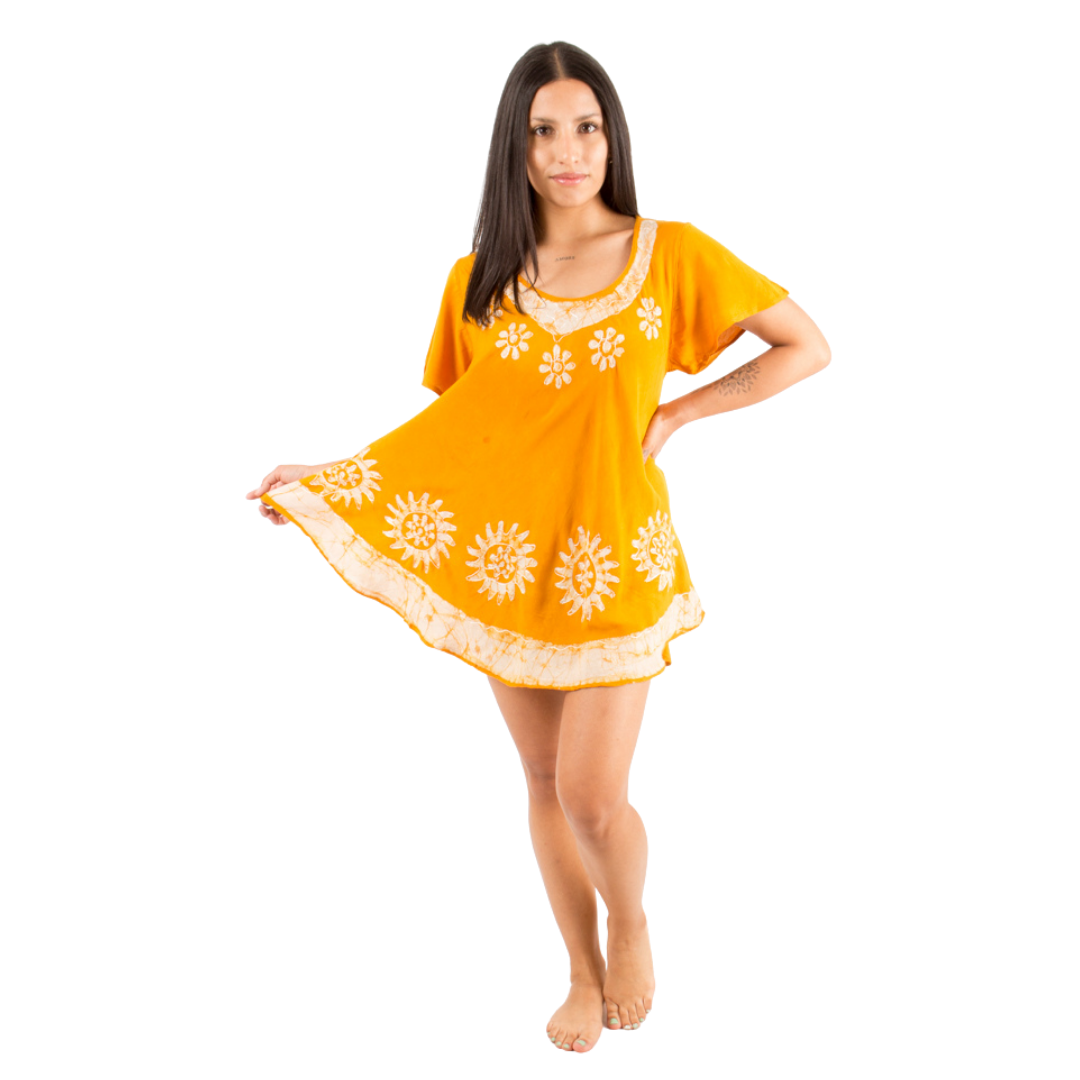 Blusa/Vestido Deepti Amarillo con Blanco