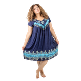 Vestido Dipa Azul Marino con Celeste