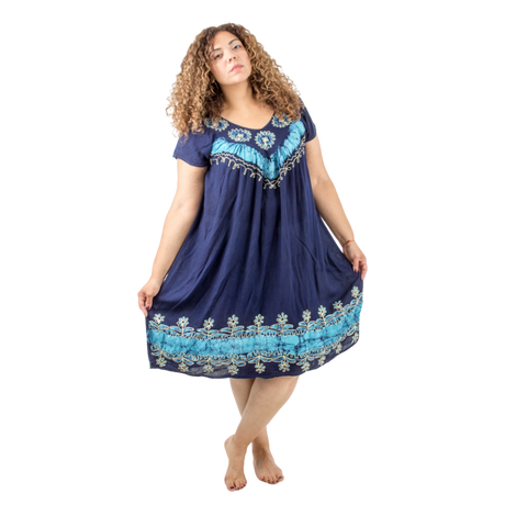 Vestido Dipa Azul Marino con Celeste