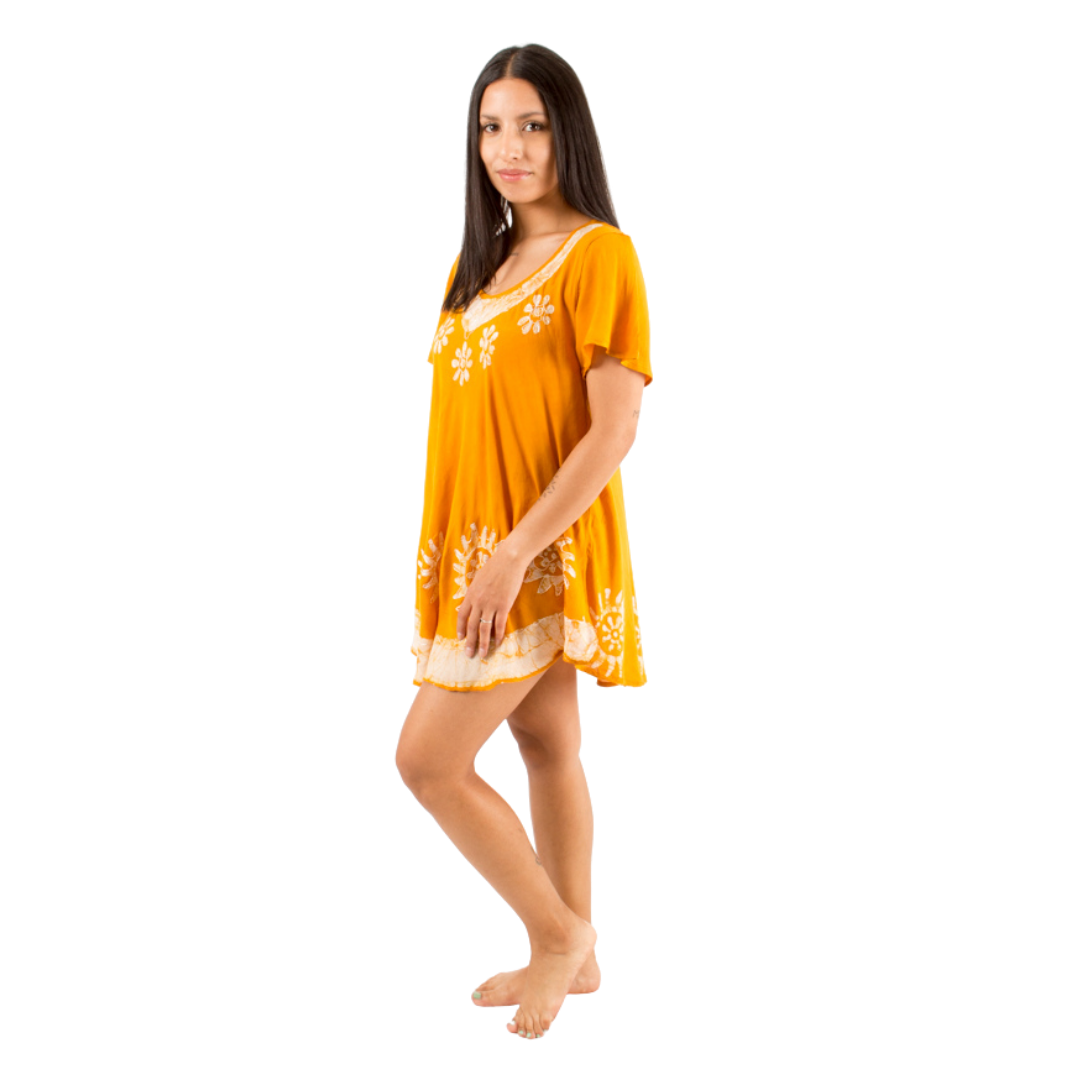 Blusa/Vestido Deepti Amarillo con Blanco