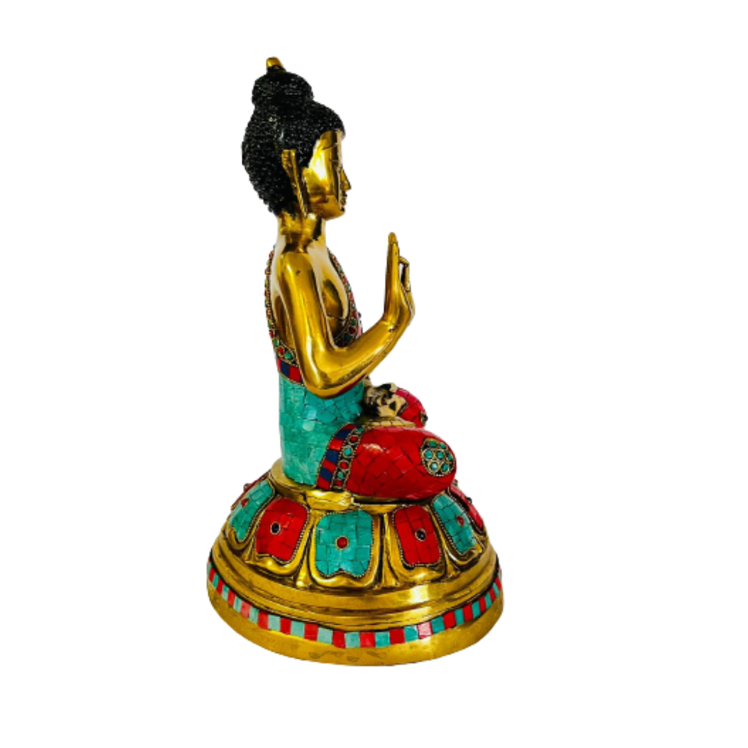 Figura de Bronce y Piedras Budda 7 Kgs