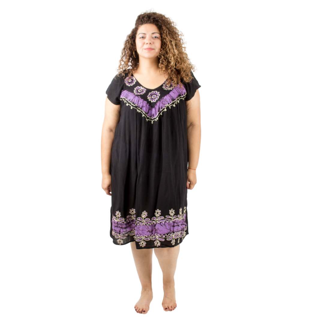 Vestido Dipa Negro con Morado