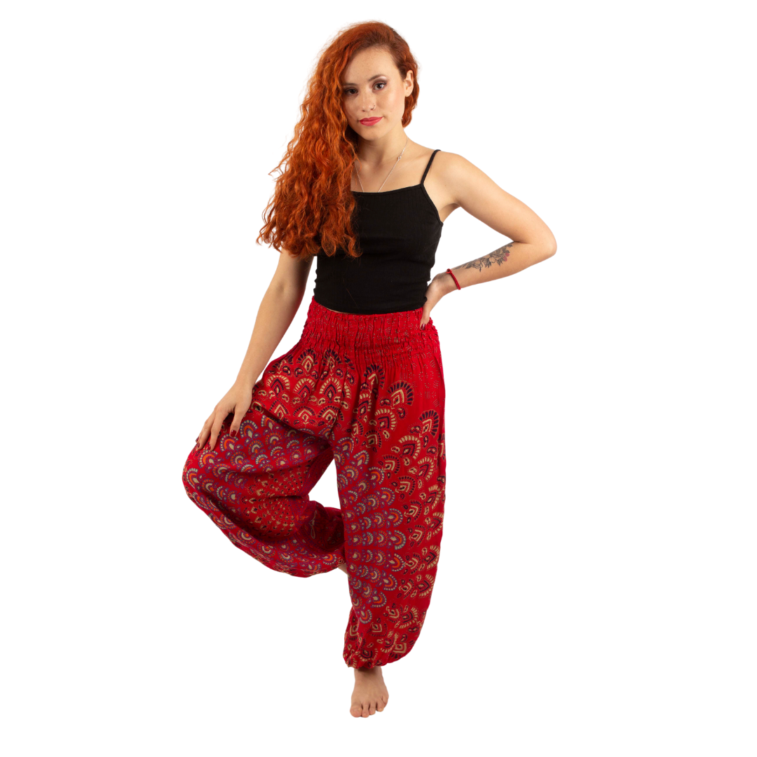 Pantalon Usha Rojo con Verde