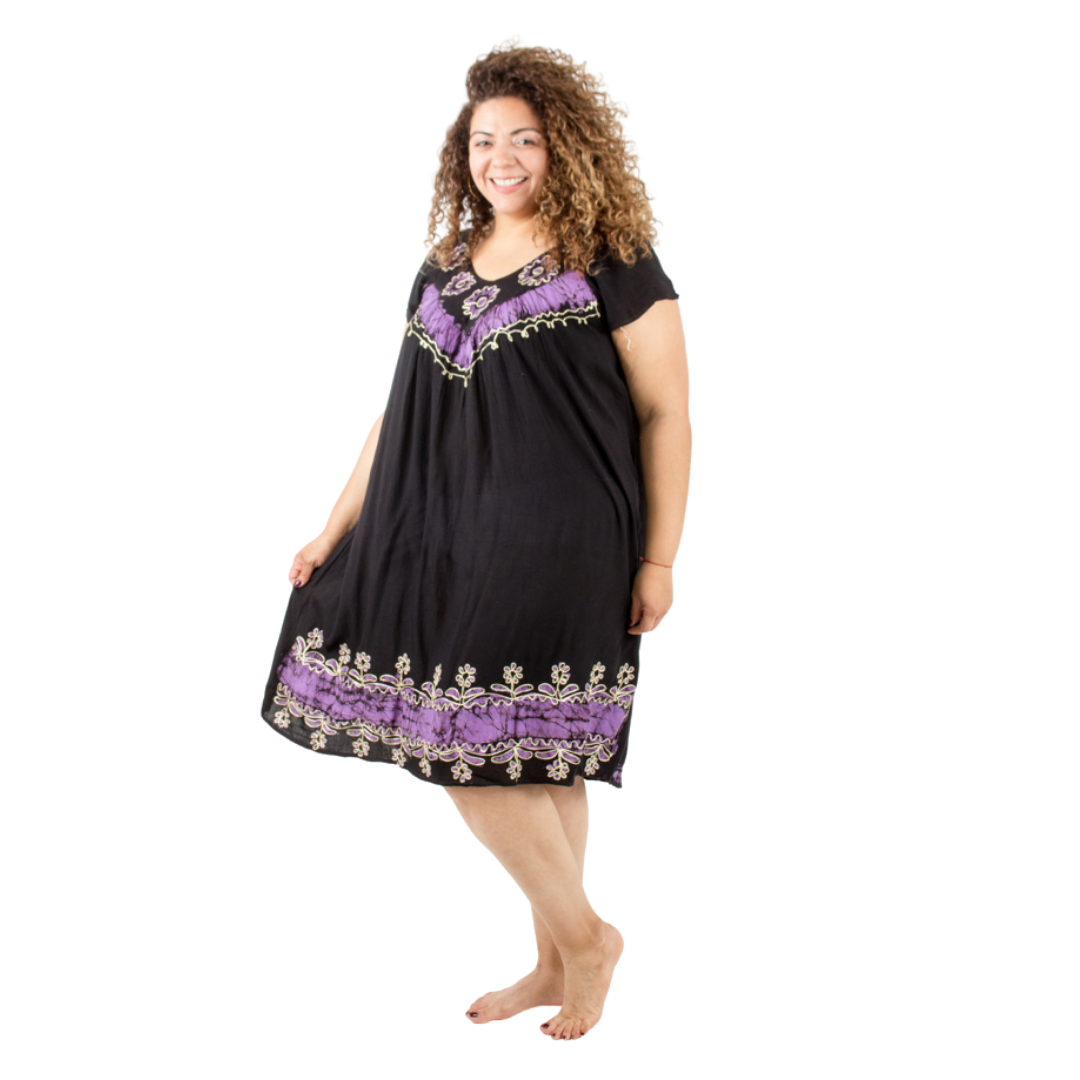 Vestido Dipa Negro con Morado