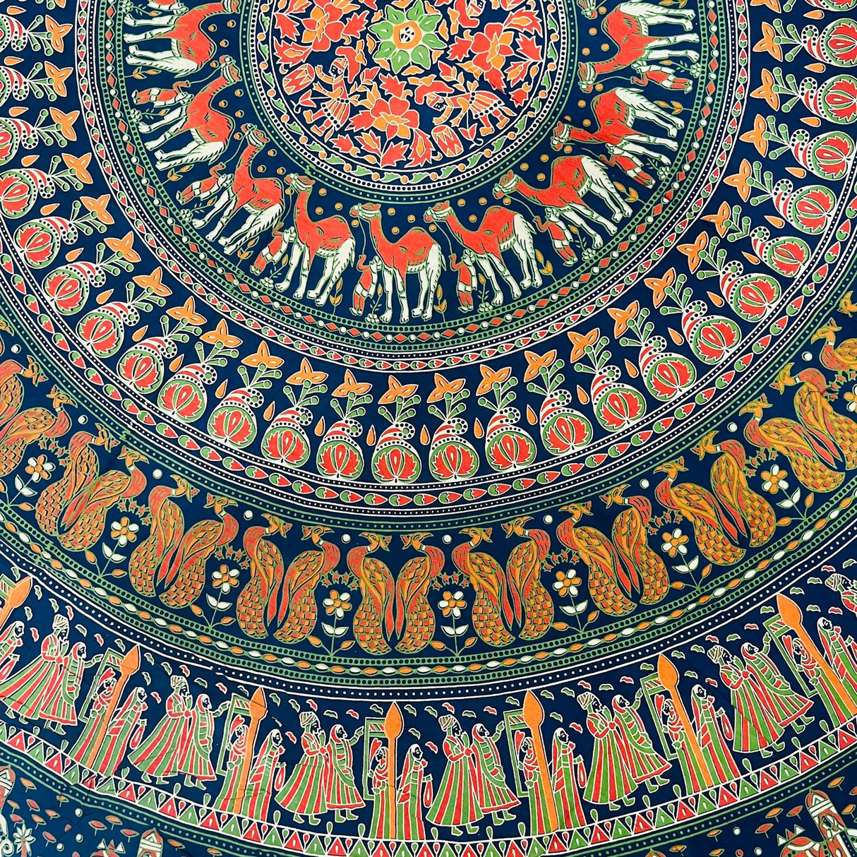 Pareo - Cubrecama Mandala Green animals
