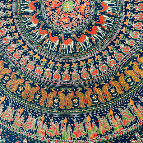 Pareo - Cubrecama Mandala Green animals