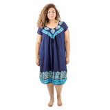 Vestido Dinu Azul Marino con Celeste