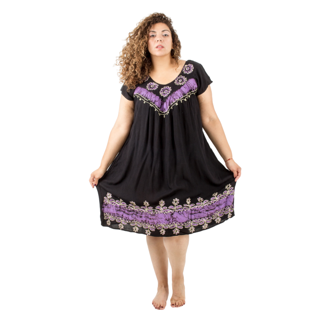 Vestido Dipa Negro con Morado