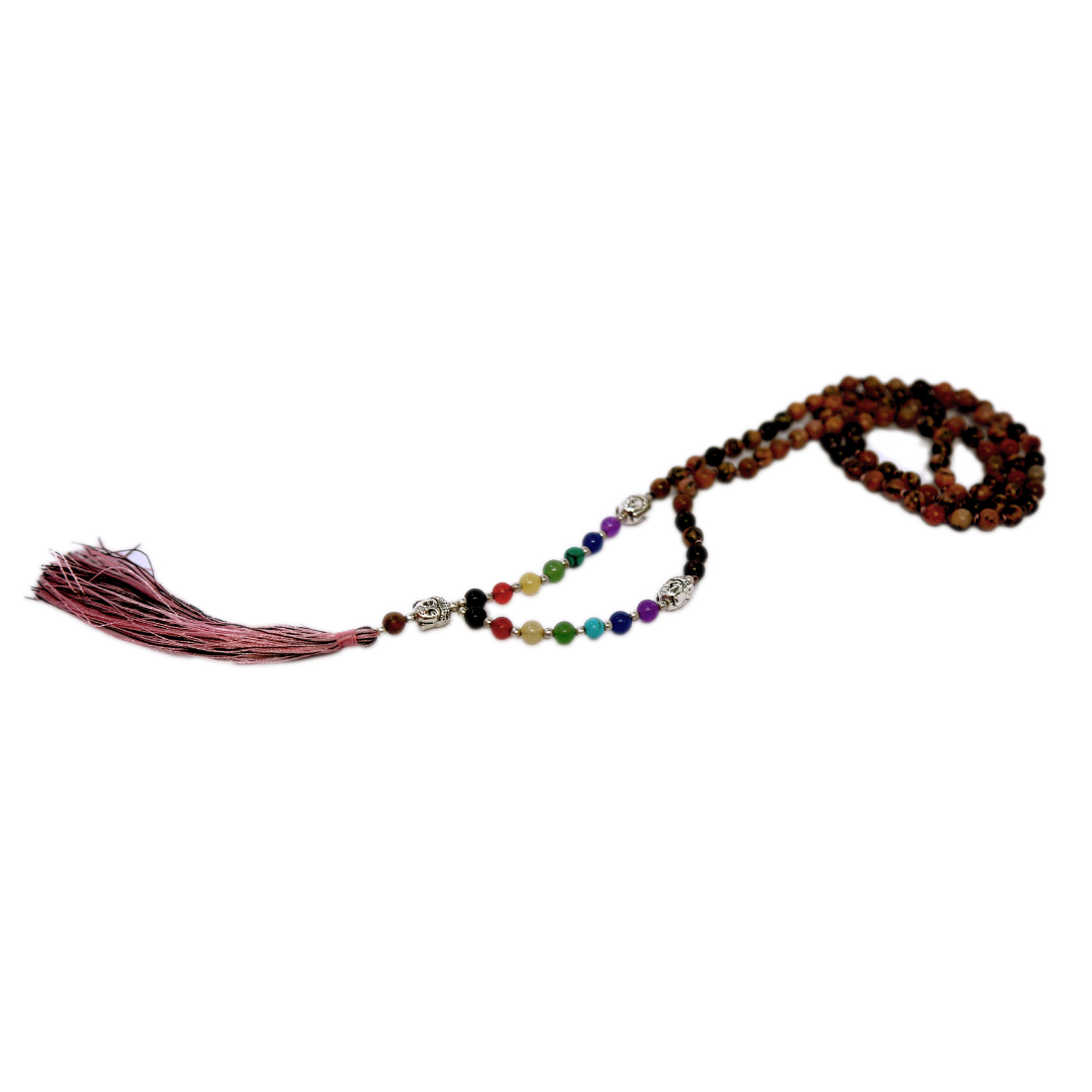 Japa Mala Budda Rodonita Negra 6mm