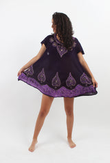 Vestido Corto con Bolsillos - Morado