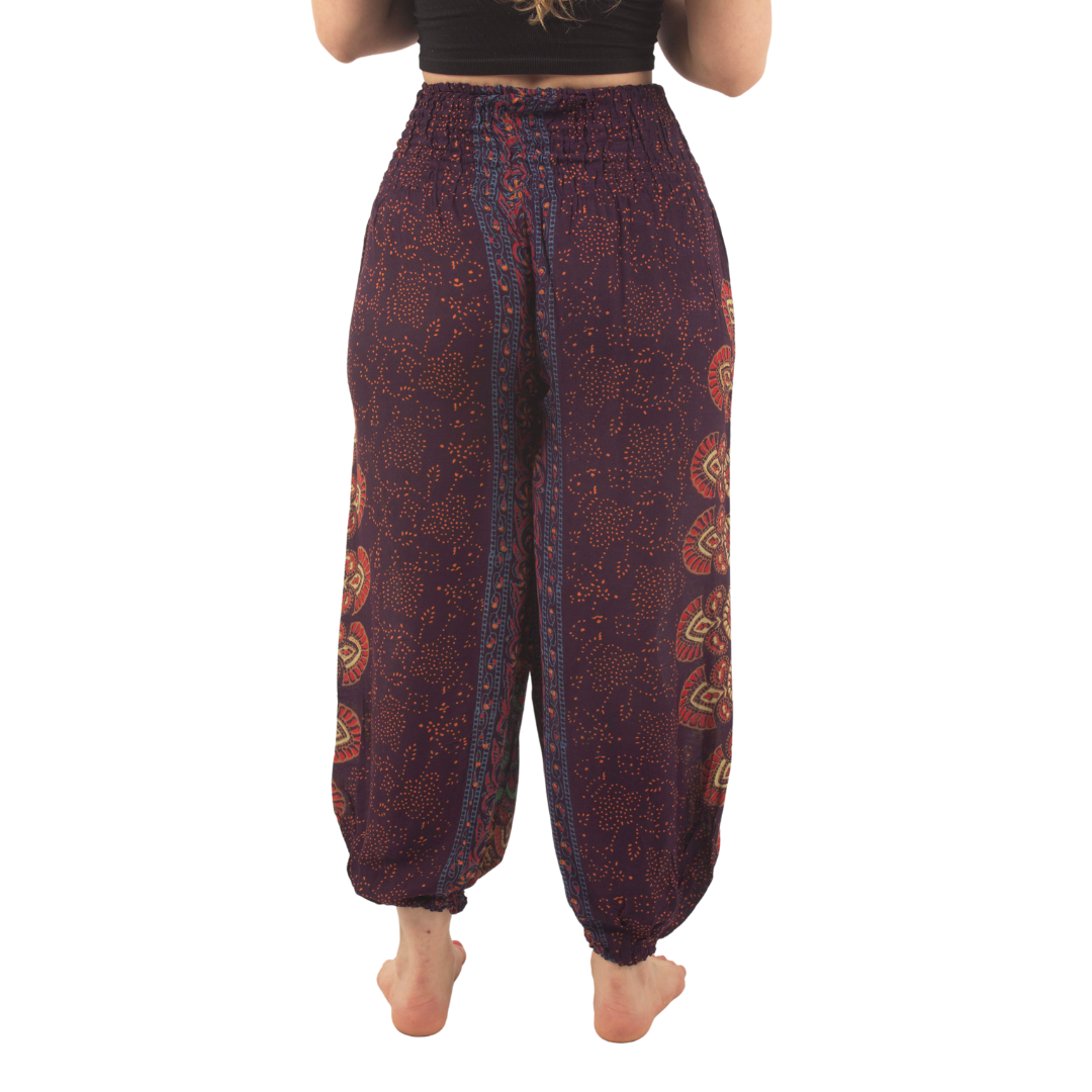 Pantalon Priya Morado con Naranjo