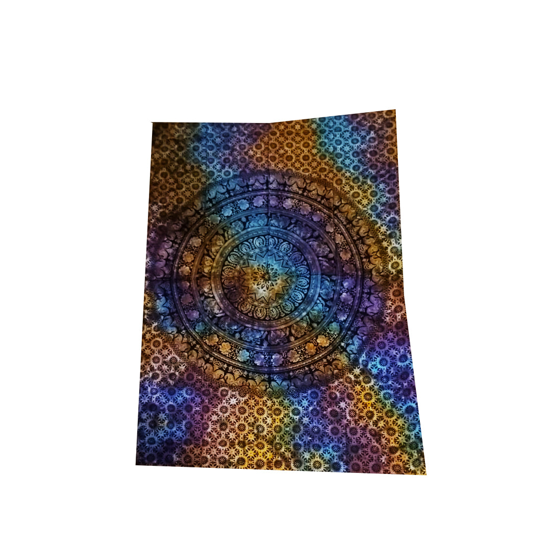 Cubrecama 1  plaza Mandala Elefante Multicolor