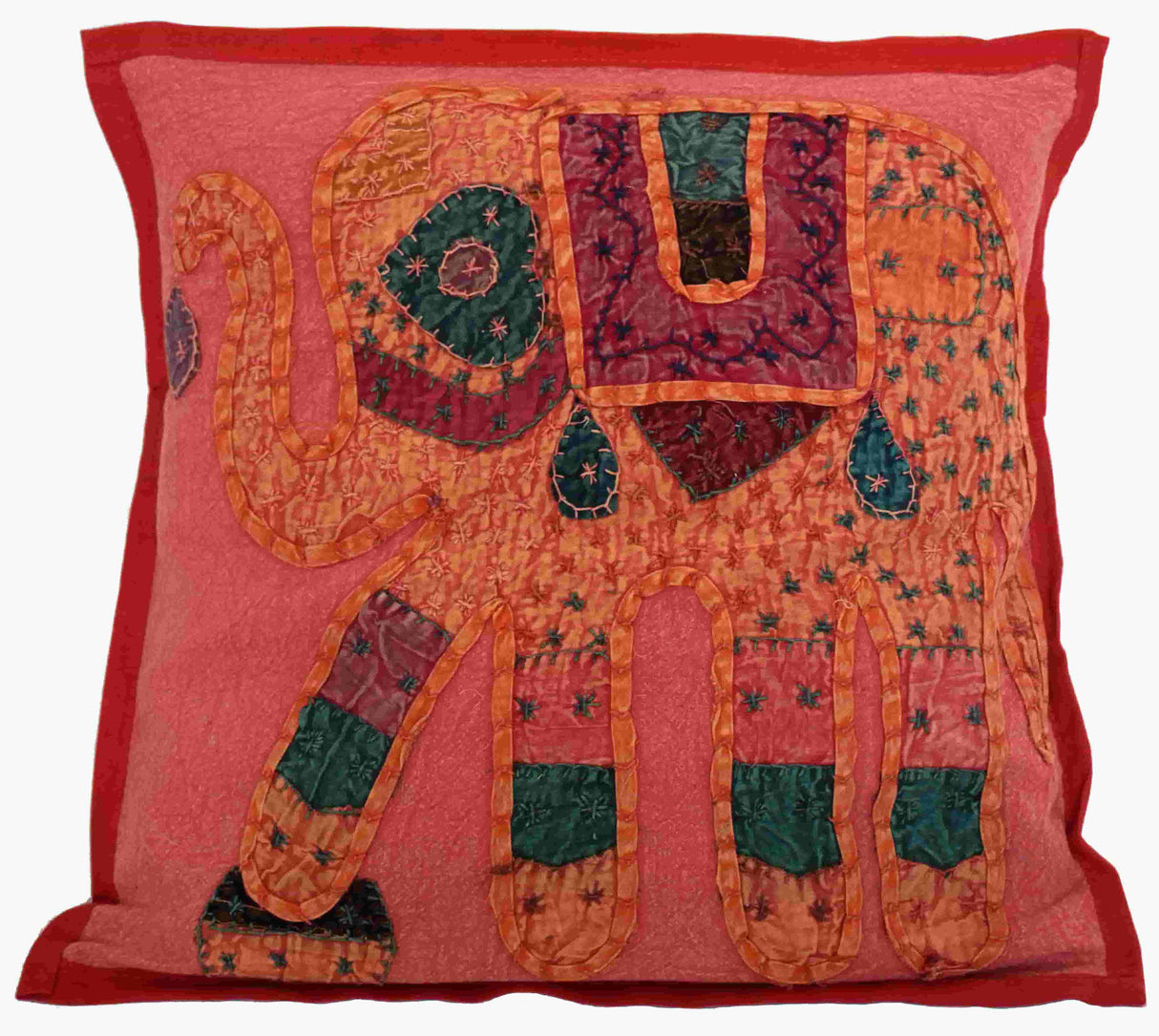 Fundas De Cojín Elefante Bordado - Rojo Vivo