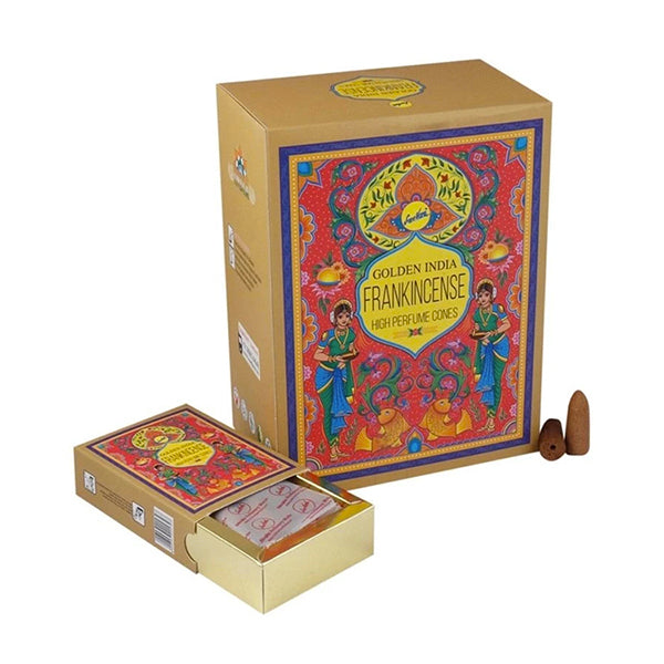 Incienso Cascada Golden Indian Frankincense 120 Conos - Sree Vani