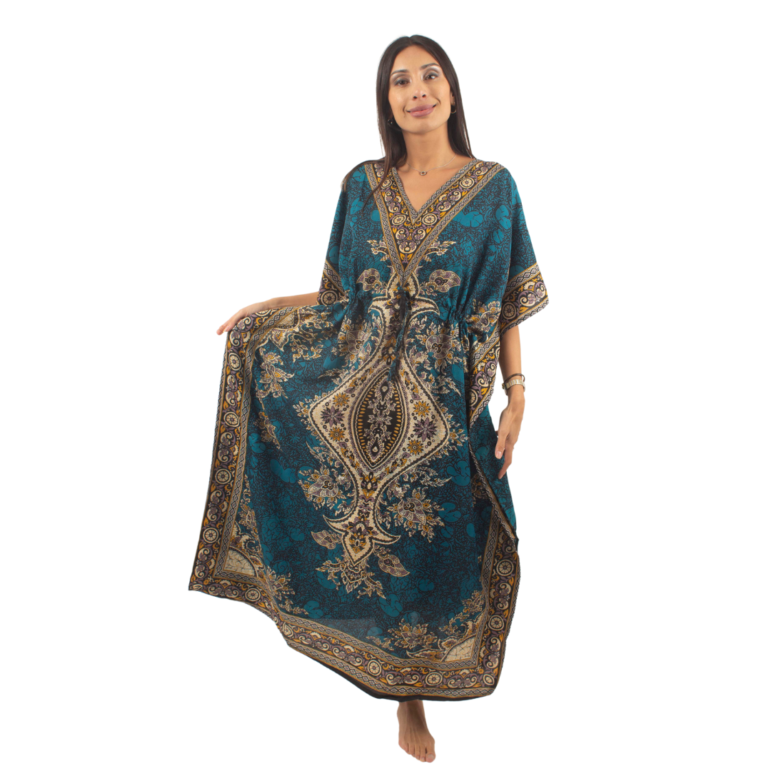 Vestido Kaftan Turquesa