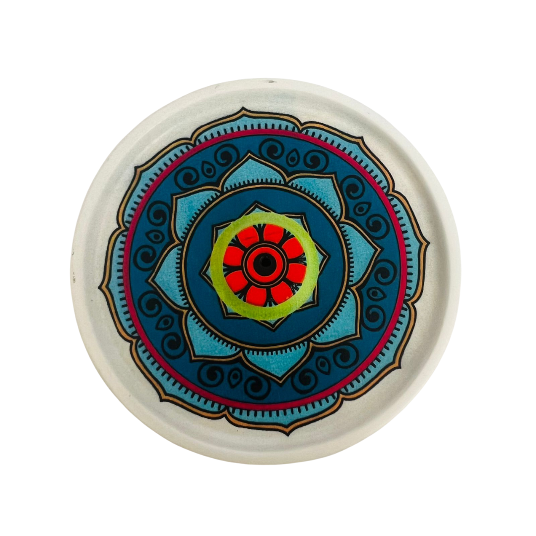 Porta Incienso Mandala Blue