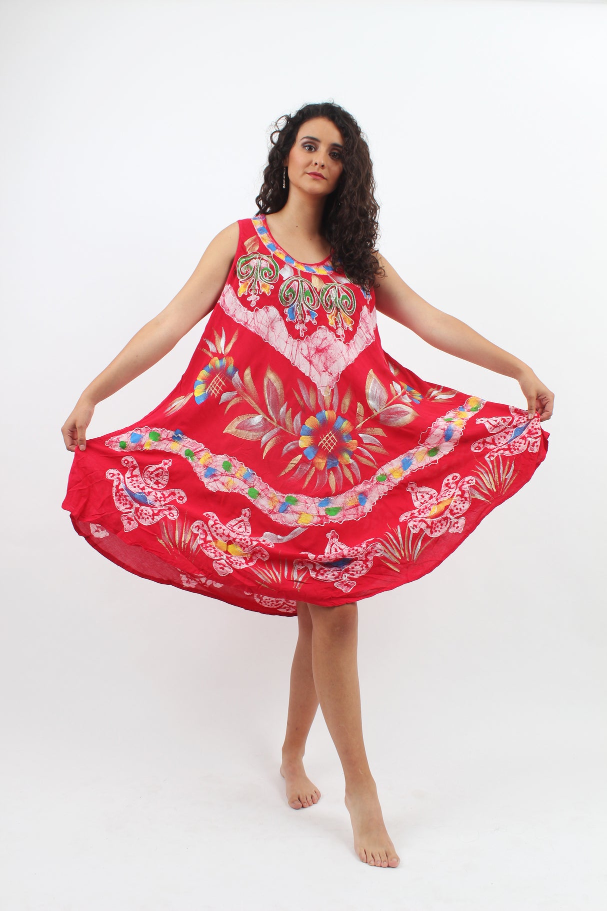 Vestido Pintado a Mano Rosado