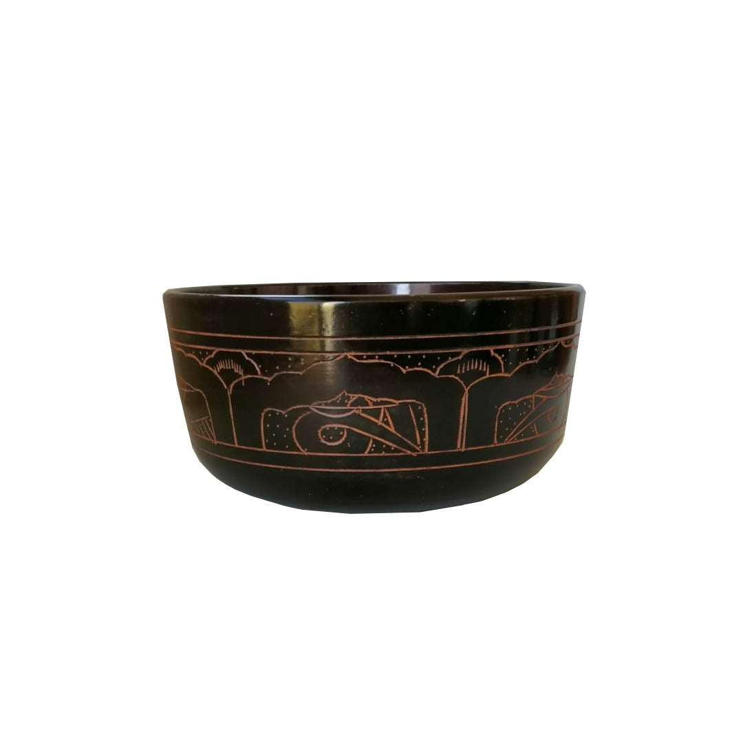 Cuenco Tibetano 19 Cms Rosado- Negro - Nota RE