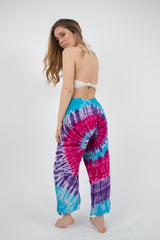Pantalon Teñido Tricolor Bombacho Rosado - Azul