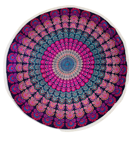 Pareo - Cubre cama mandala redondo Pink & Purple