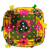 Cojin bordado a mano Rosado y Amarillo
