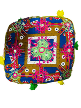 Cojin bordado a mano Pink- Blue