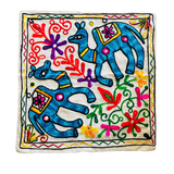 Funda de Cojín Bordado a mano - Camello Duo - Light Blue