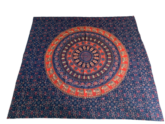 Cubrecama 2 Plaza Rojo & Azul