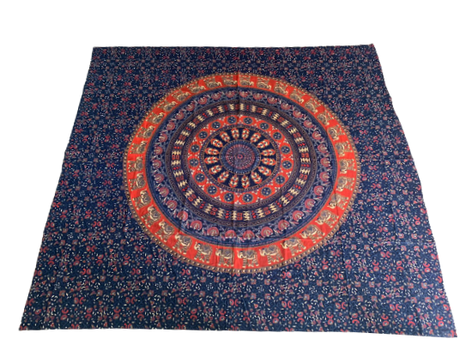 Cubrecama 2 Plaza Rojo & Azul