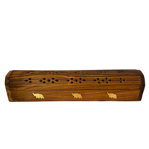 Porta Incienso Caja de Madera - Elefante