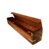 Porta Incienso Caja de Madera - Corazones