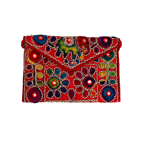 Cartera tipo sobre pequeña roja