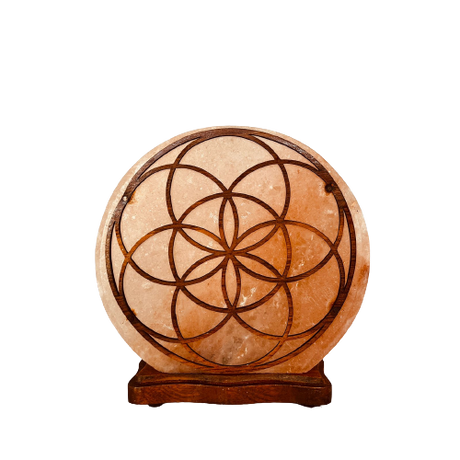 Lampara de Sal del Himalaya con diseño Mandala