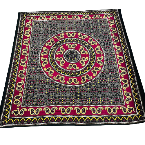 Cubrecama 2 plazas Mandala Red- Black Design