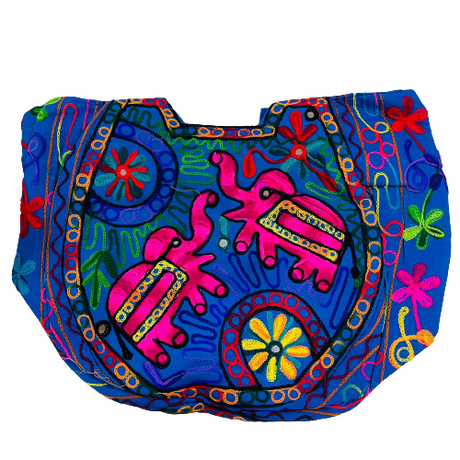 Bolso Playero Design Doble Elefante - Azul Rosado