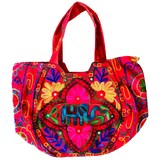 Bolso Playero Flor Elefante - Rojo