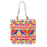 Cartera Bordado Hindú - Diseño Ave Blanco