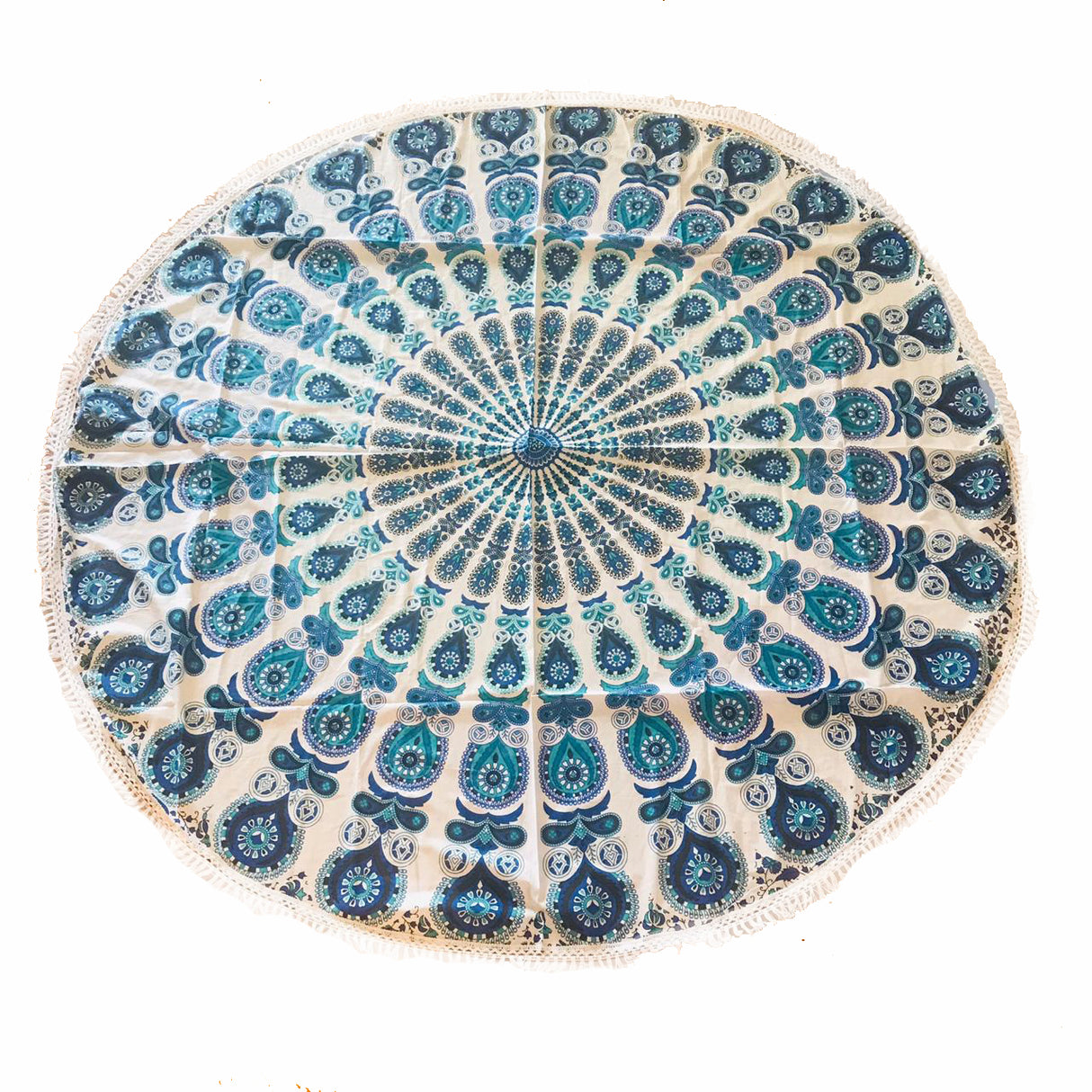 Pareo - Cubrecama Mandala Blue and White Design