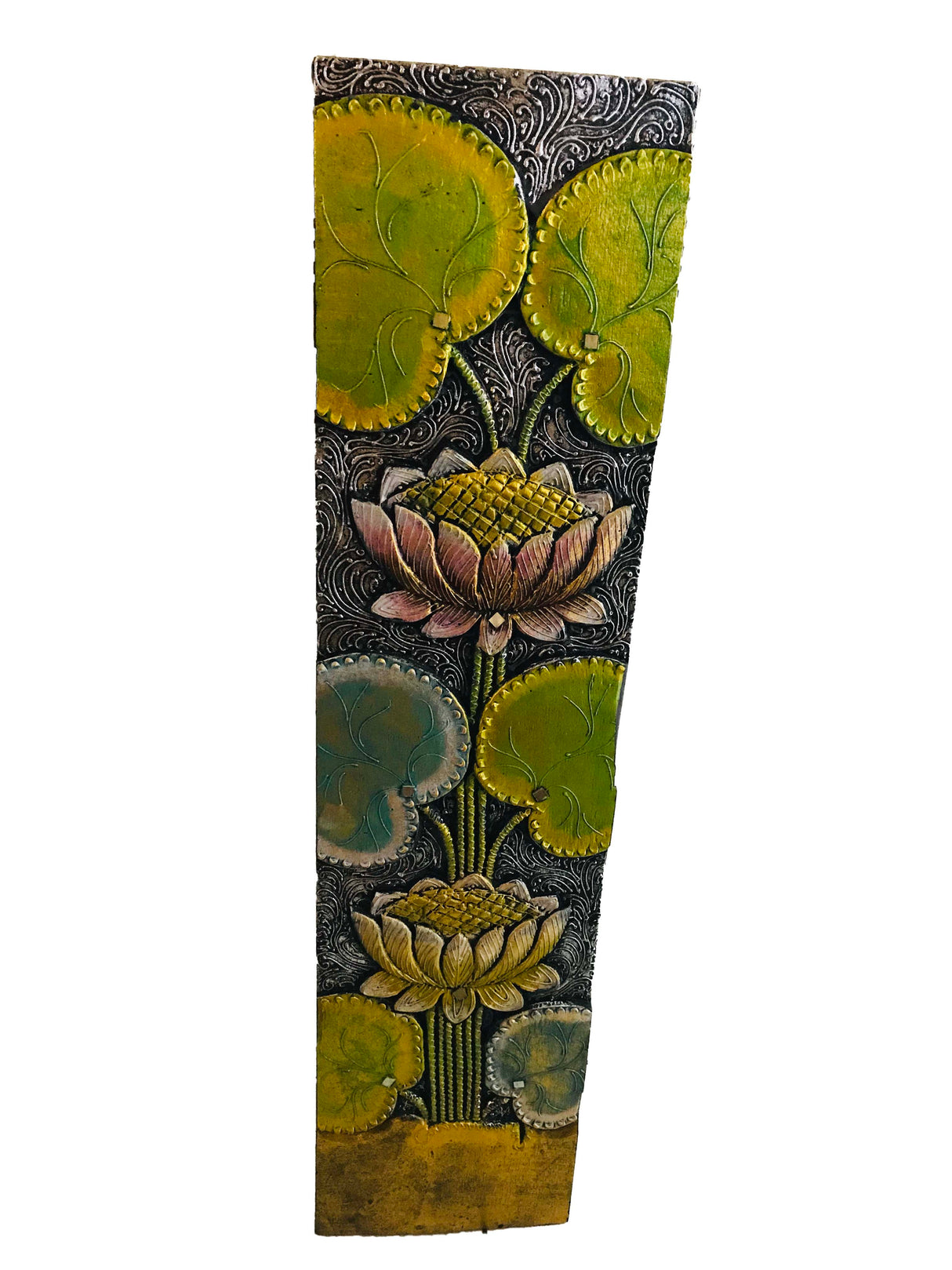 Cuadro flor de loto grande Multicolor Plateado