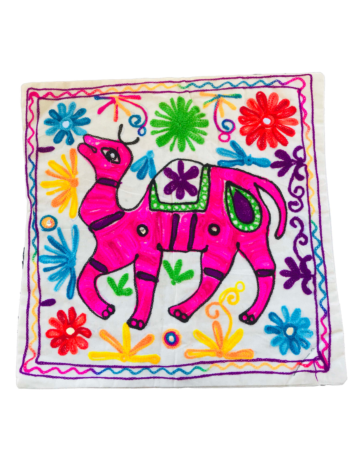 Fundas de Cojín Bordado a mano - Camello Rosa